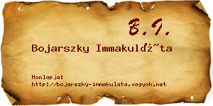 Bojarszky Immakuláta névjegykártya